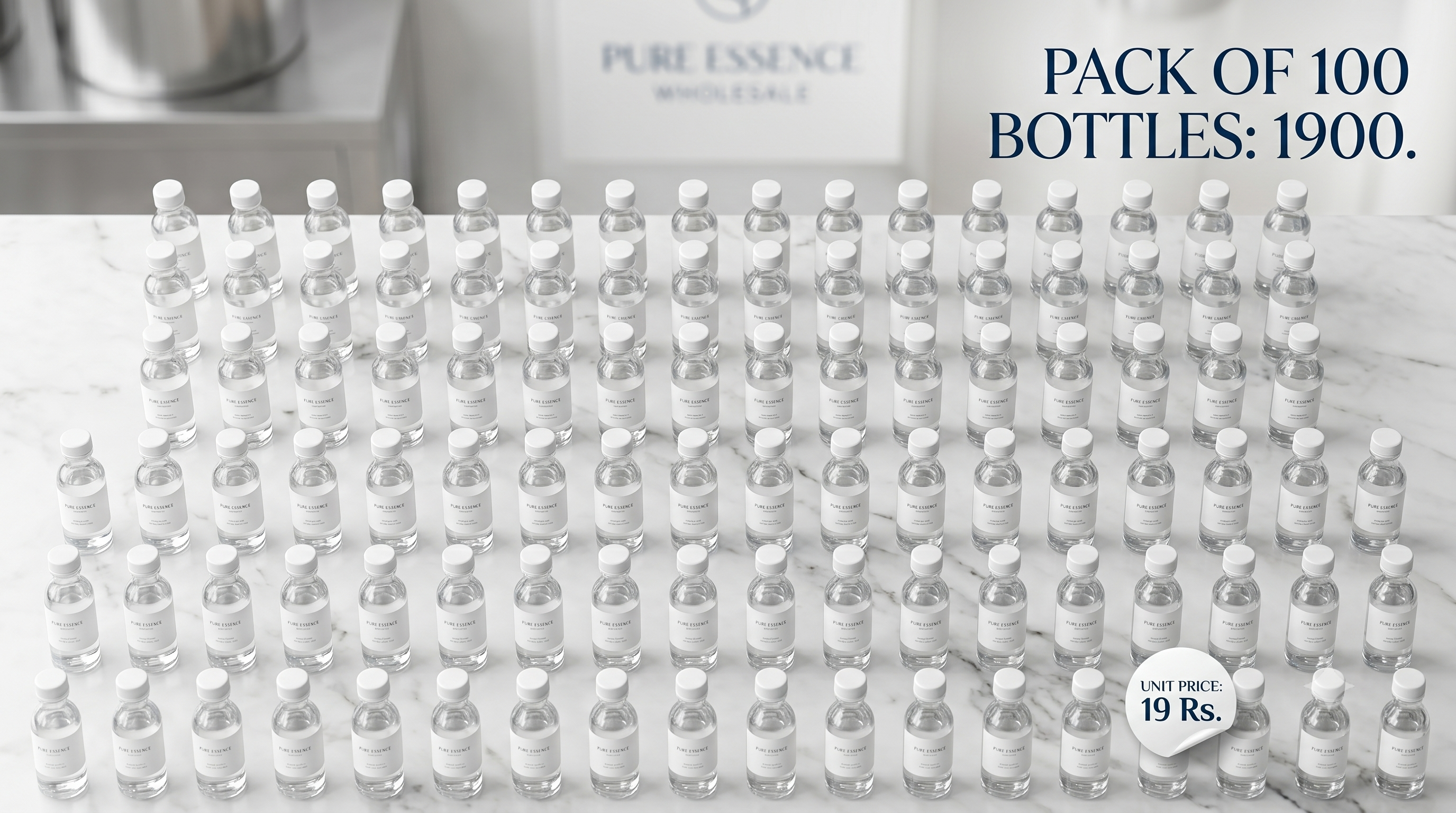Plain bottles (minimum order of 100 bottles).